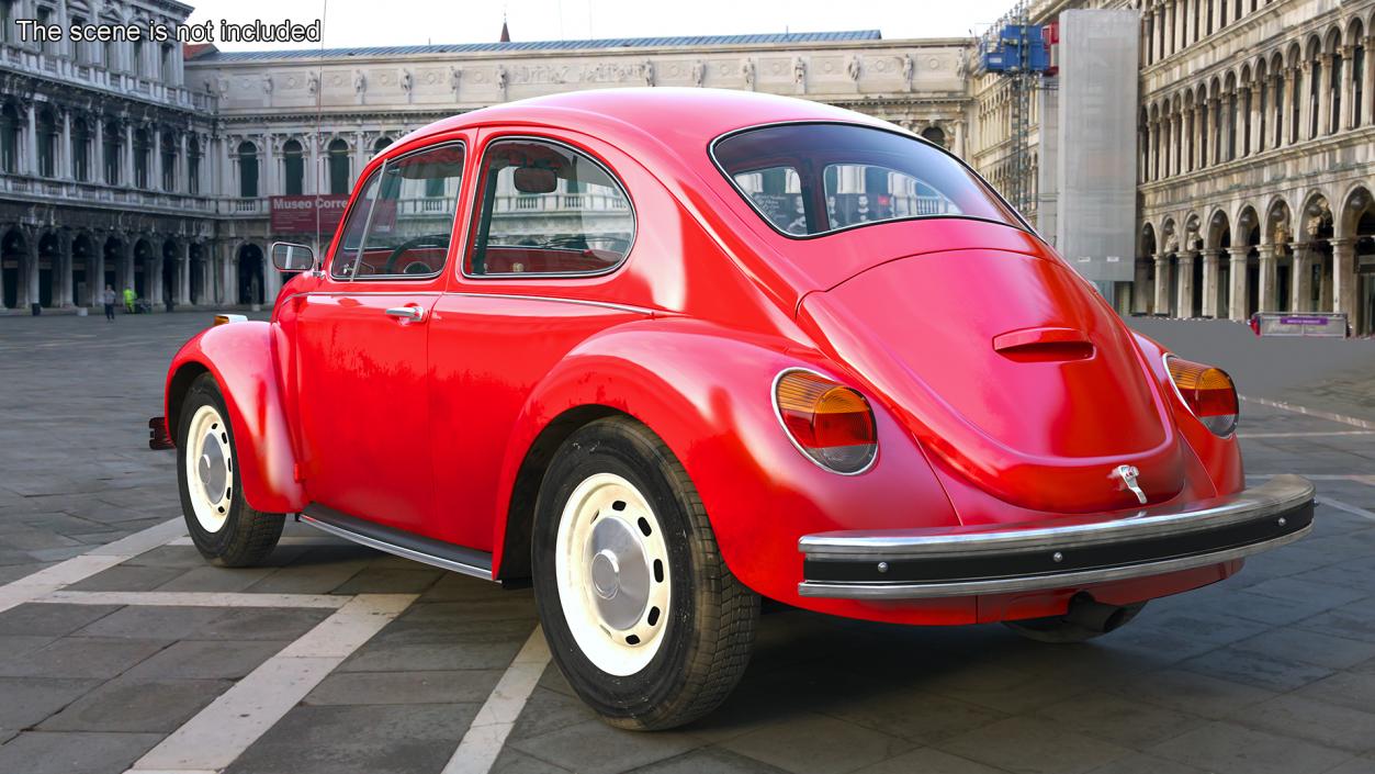 Classic Volkswagen Beetle Rigged 3D