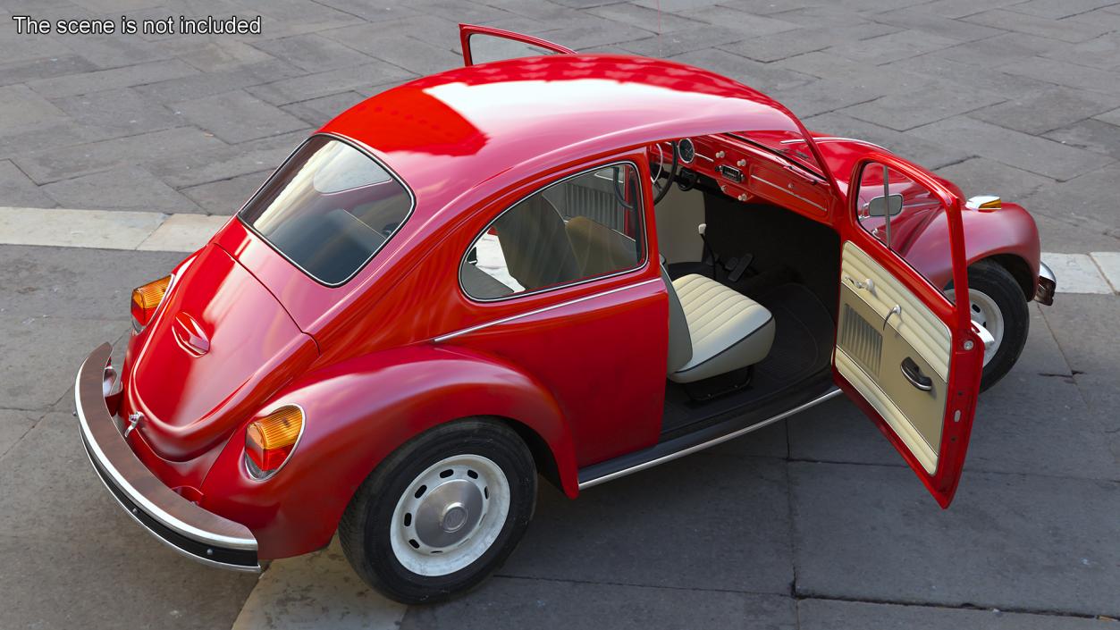 Classic Volkswagen Beetle Rigged 3D