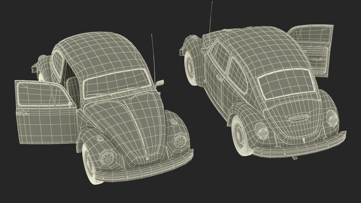 Classic Volkswagen Beetle Rigged 3D