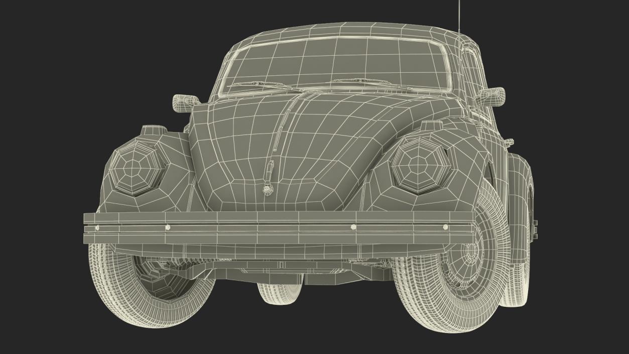 Classic Volkswagen Beetle Rigged 3D