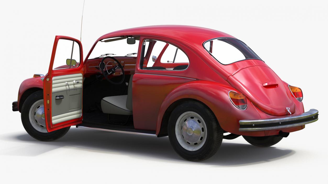 Classic Volkswagen Beetle Rigged 3D