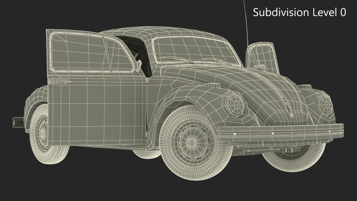 Classic Volkswagen Beetle Rigged 3D