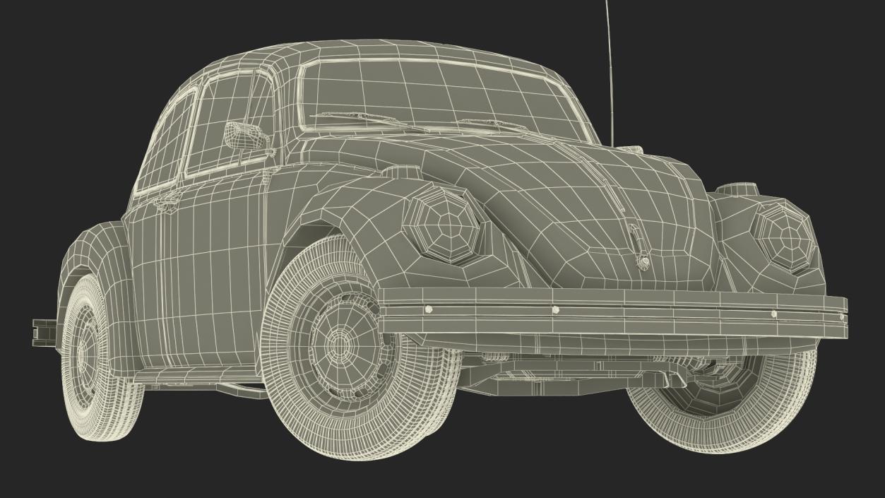 Classic Volkswagen Beetle Rigged 3D