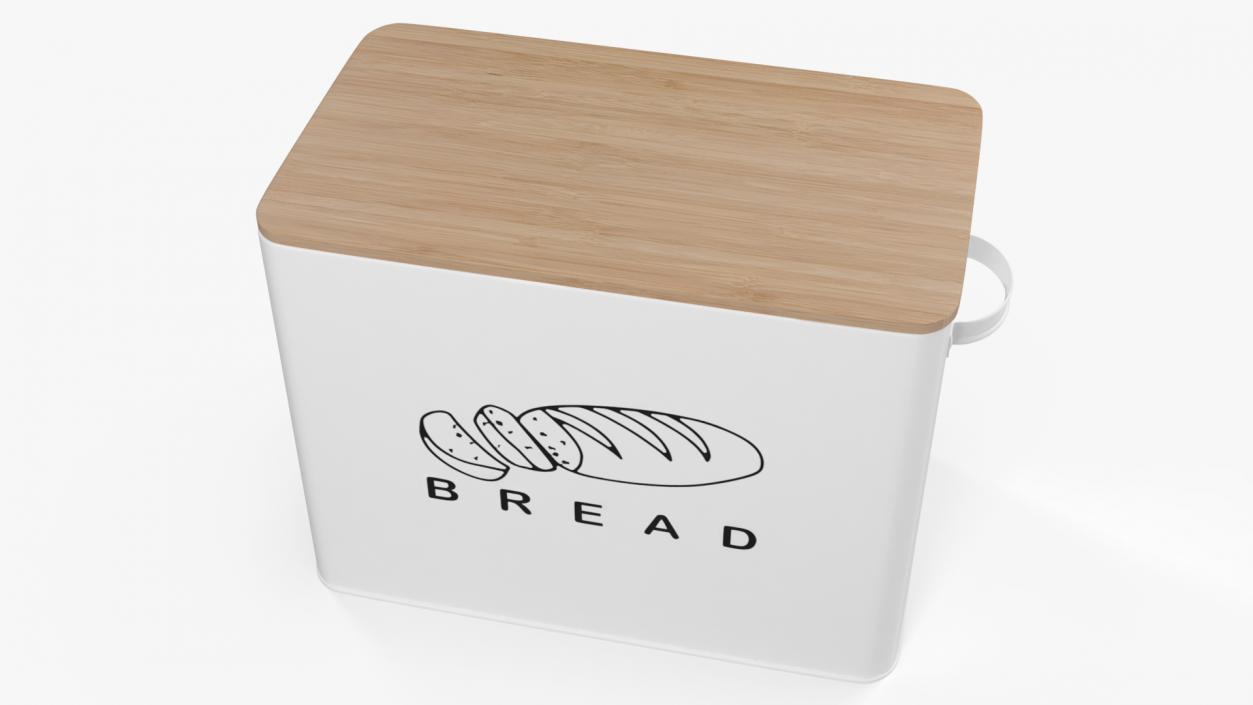 Kitchen Bread Box White Big 3D