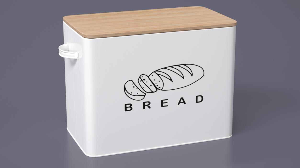 Kitchen Bread Box White Big 3D