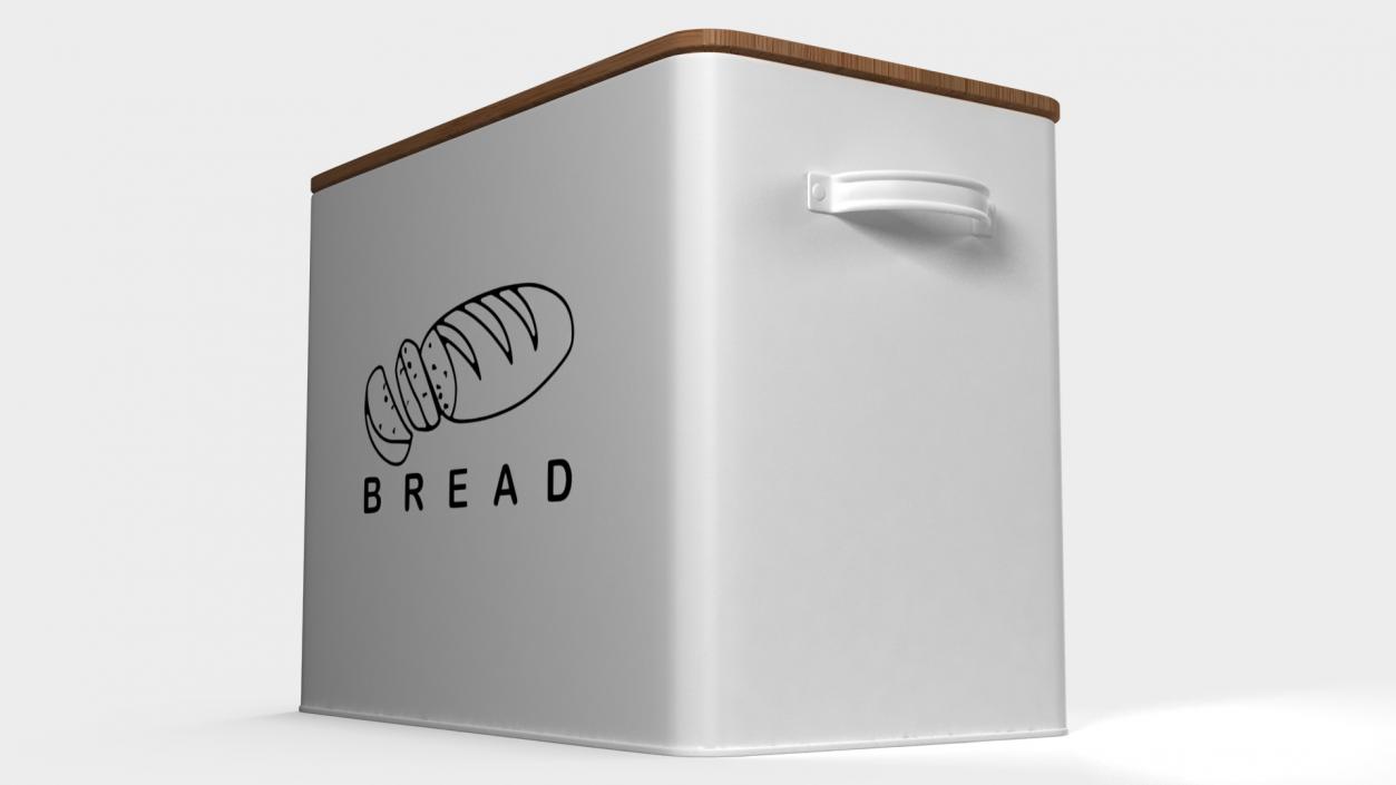 Kitchen Bread Box White Big 3D