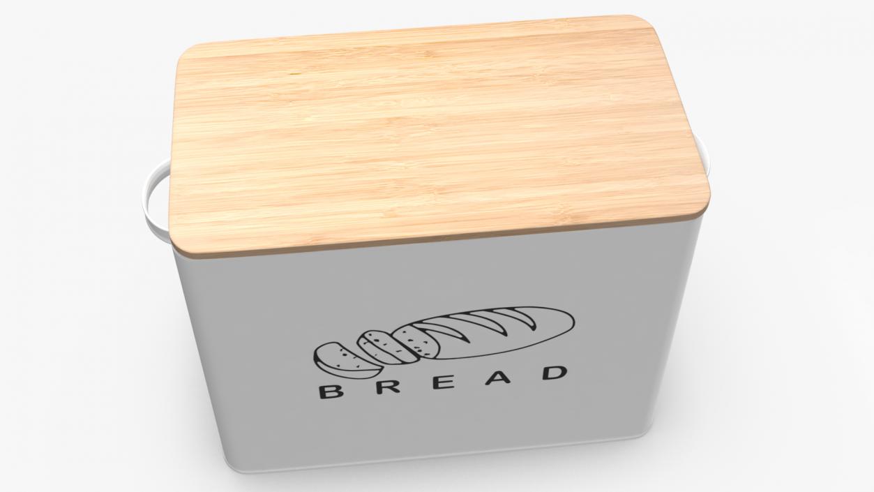 Kitchen Bread Box White Big 3D