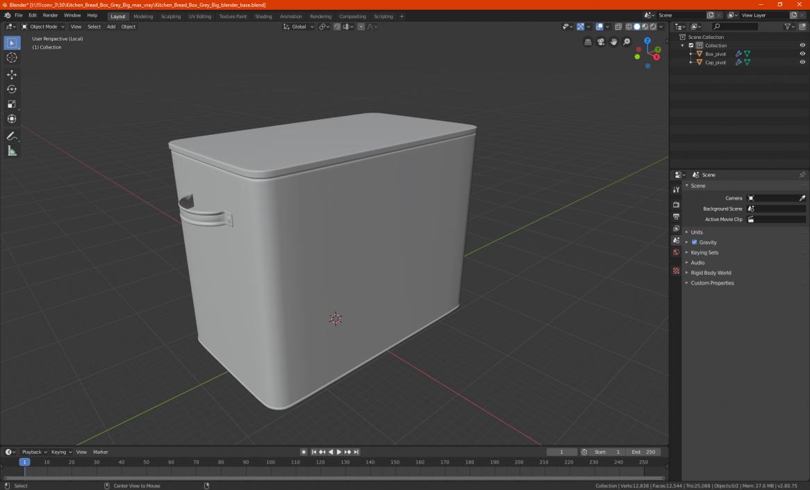 Kitchen Bread Box White Big 3D