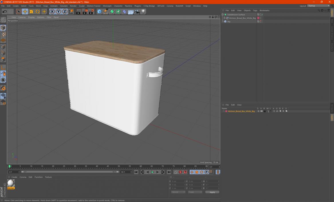 Kitchen Bread Box White Big 3D