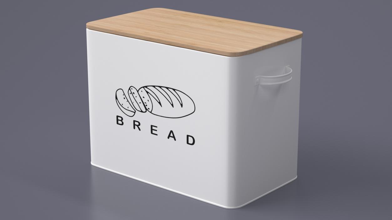 Kitchen Bread Box White Big 3D