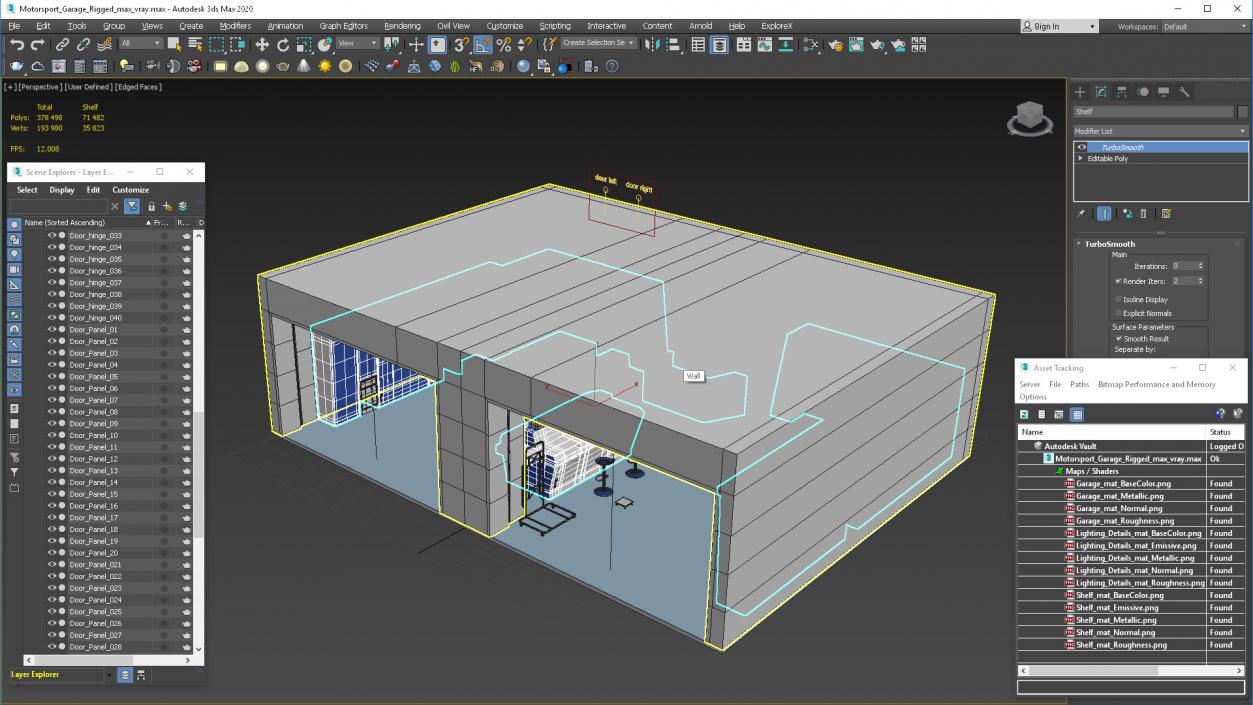 Motorsport Garage Rigged 3D model