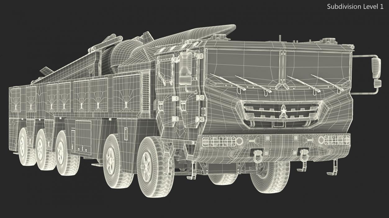 3D DF-17 Missile on Road Mobile Vehicle