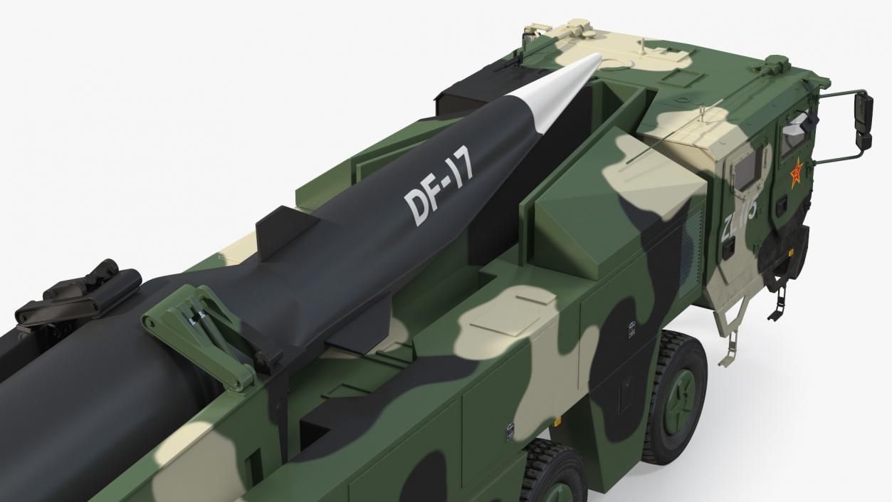 3D DF-17 Missile on Road Mobile Vehicle