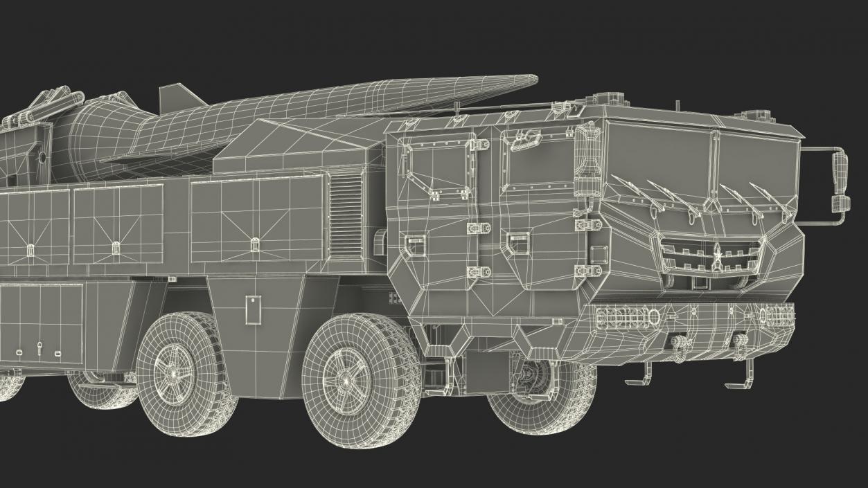 3D DF-17 Missile on Road Mobile Vehicle