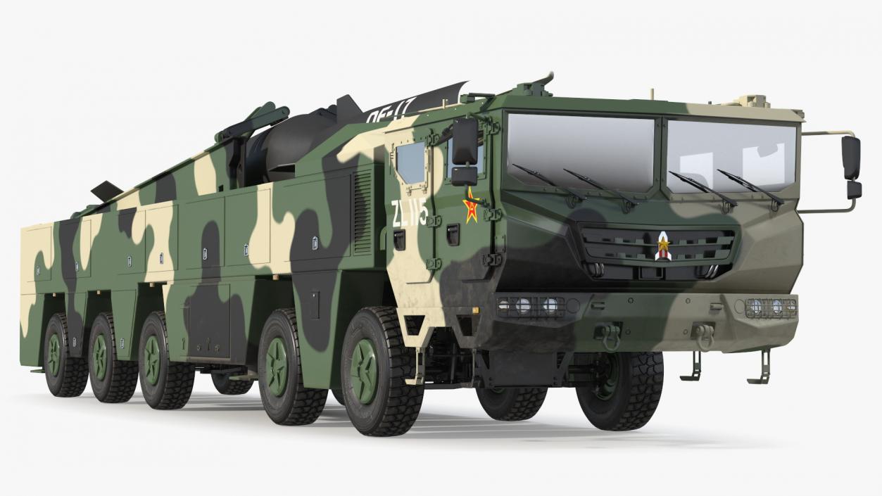 3D DF-17 Missile on Road Mobile Vehicle