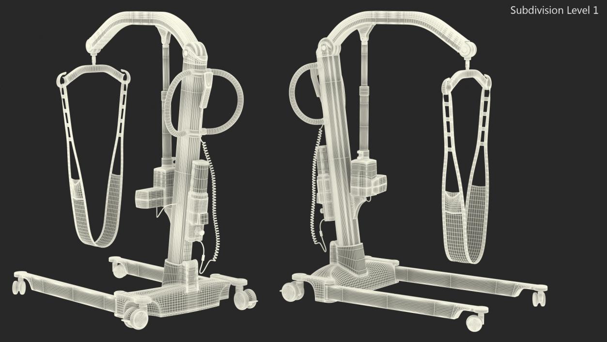 3D model Patient Lift with Leg Holder Rigged