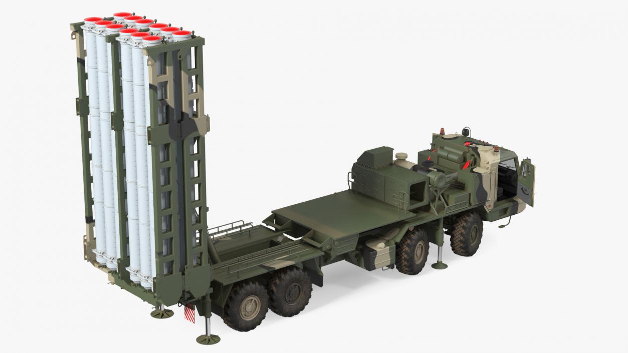 3D Camouflage Vityaz S 350E 50R6 Missile Launcher Rigged model