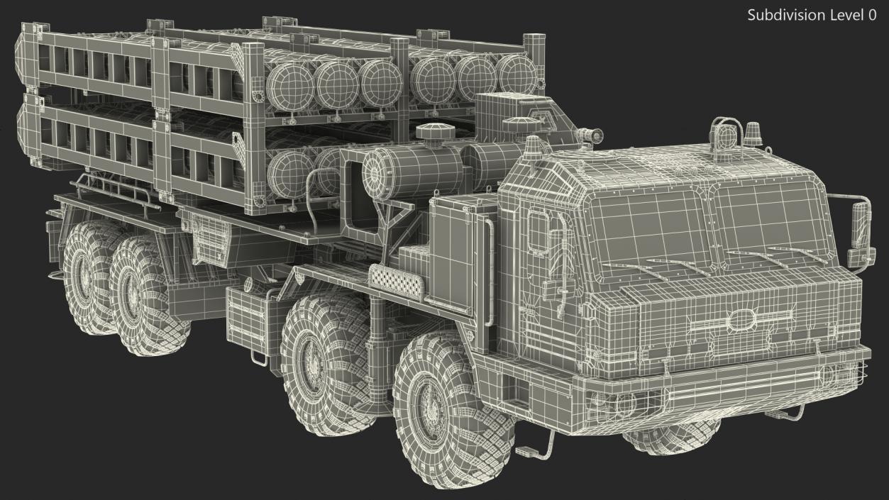 3D Camouflage Vityaz S 350E 50R6 Missile Launcher Rigged model