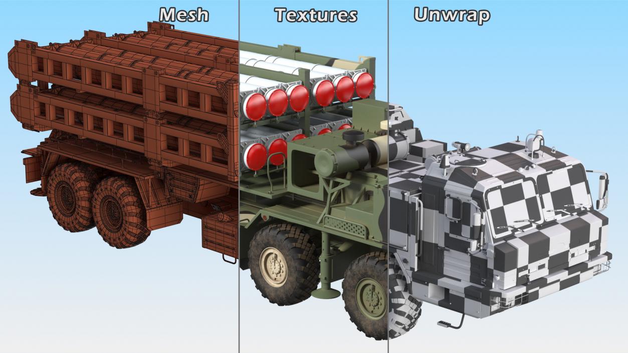 3D Camouflage Vityaz S 350E 50R6 Missile Launcher Rigged model