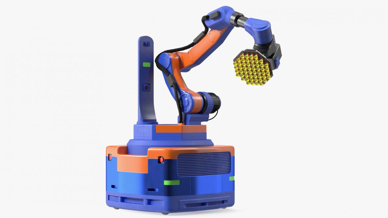 Warehouse Loader Robot Blue Rigged 3D model