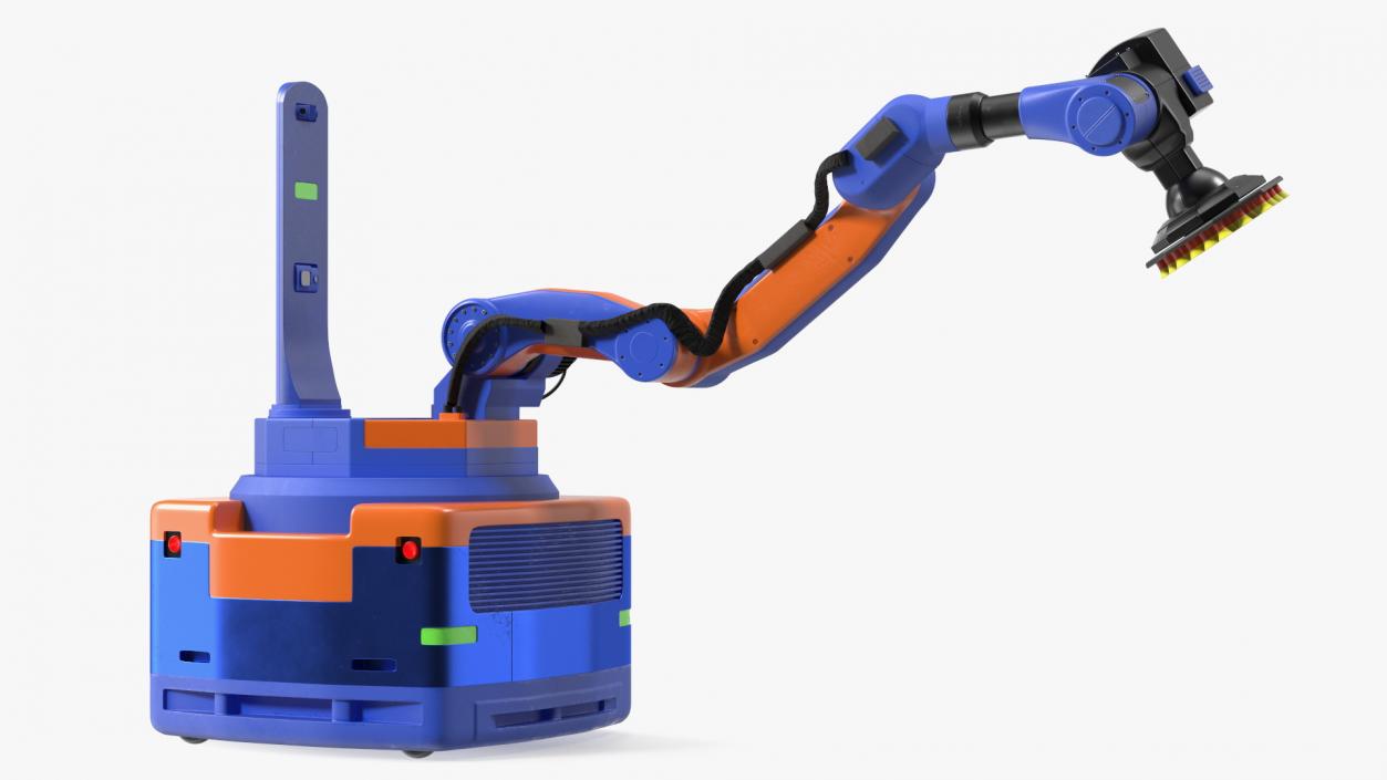 Warehouse Loader Robot Blue Rigged 3D model