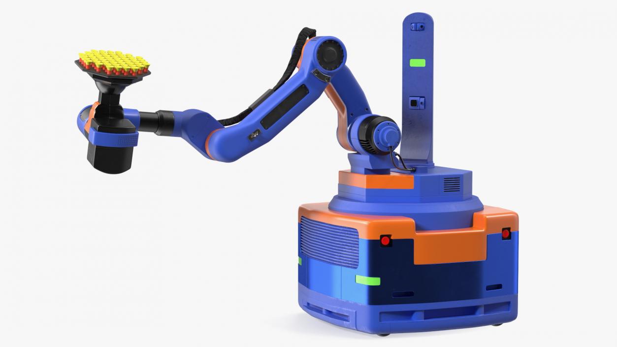 Warehouse Loader Robot Blue Rigged 3D model