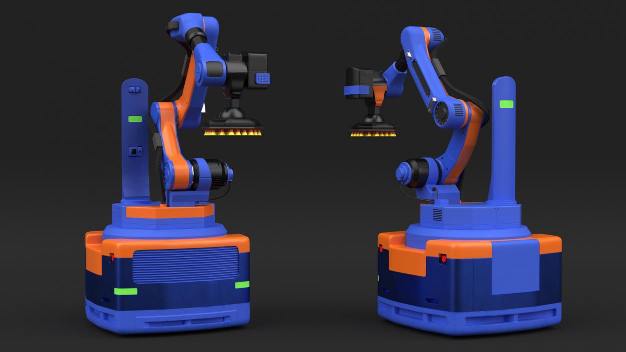 Warehouse Loader Robot Blue Rigged 3D model