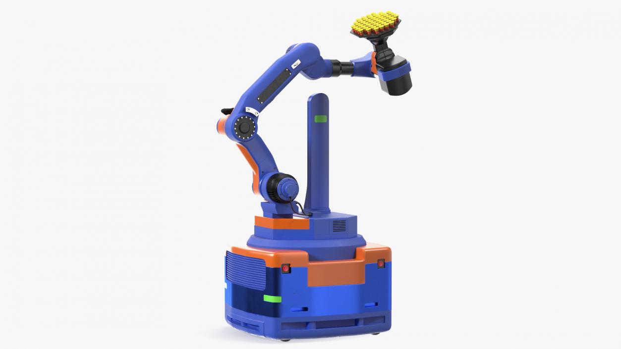 Warehouse Loader Robot Blue Rigged 3D model