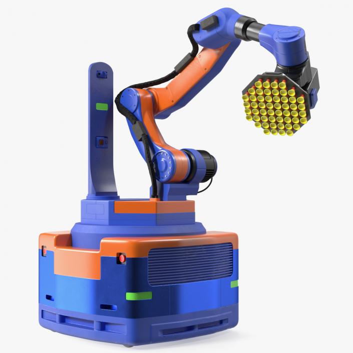 Warehouse Loader Robot Blue Rigged 3D model