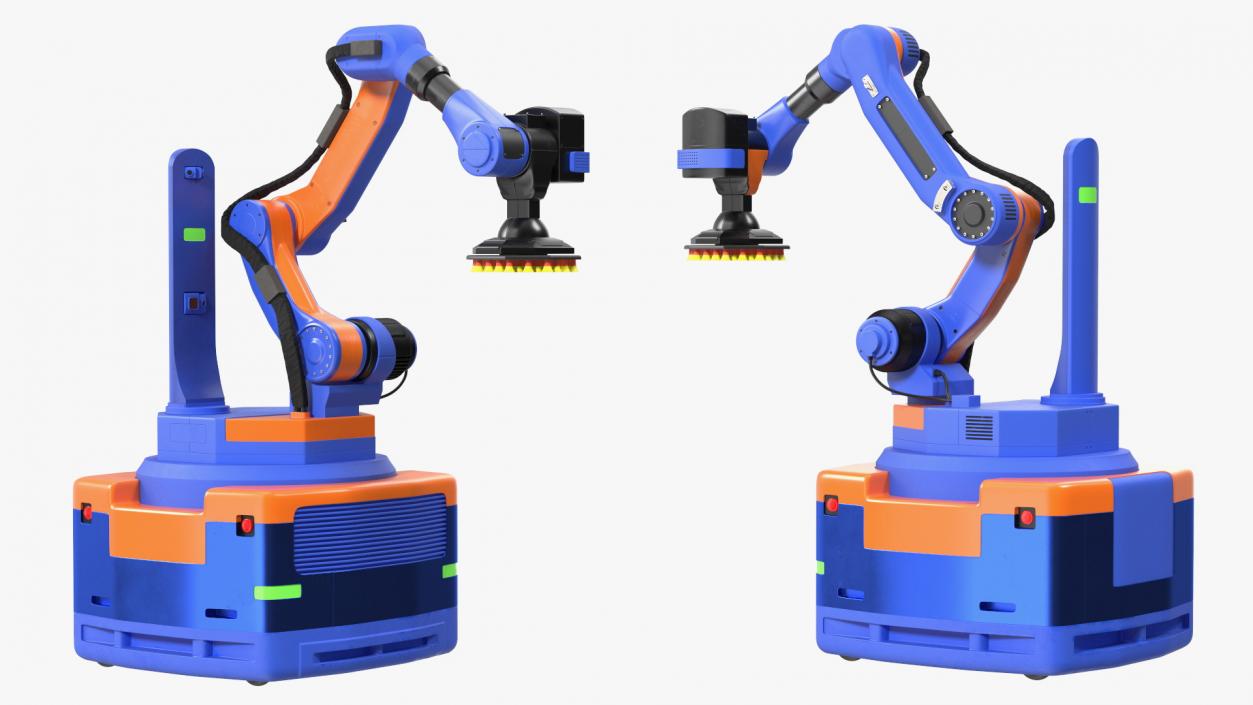 Warehouse Loader Robot Blue Rigged 3D model