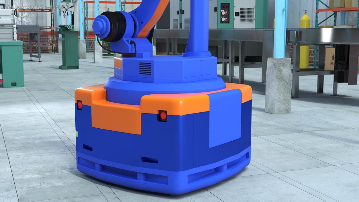 Warehouse Loader Robot Blue Rigged 3D model