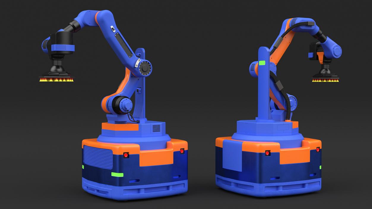 Warehouse Loader Robot Blue Rigged 3D model