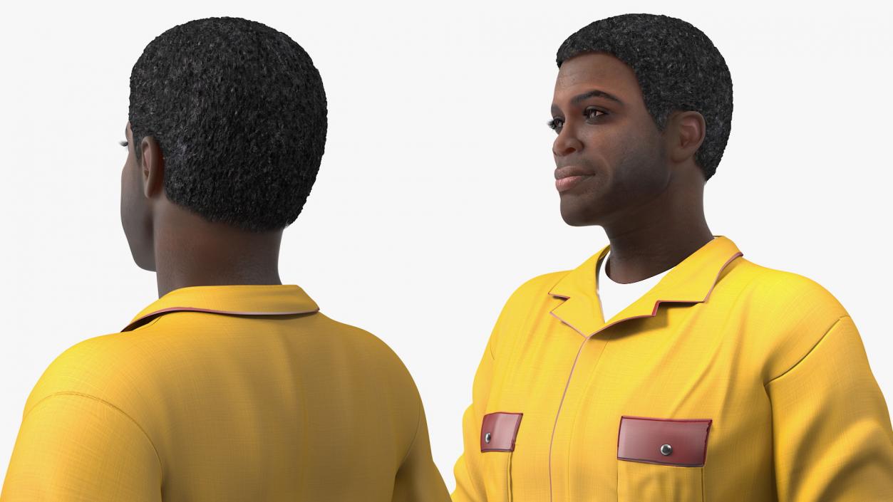 3D model African American Locksmith Standing Pose