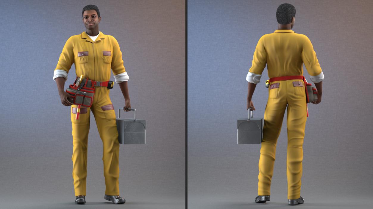 3D model African American Locksmith Standing Pose