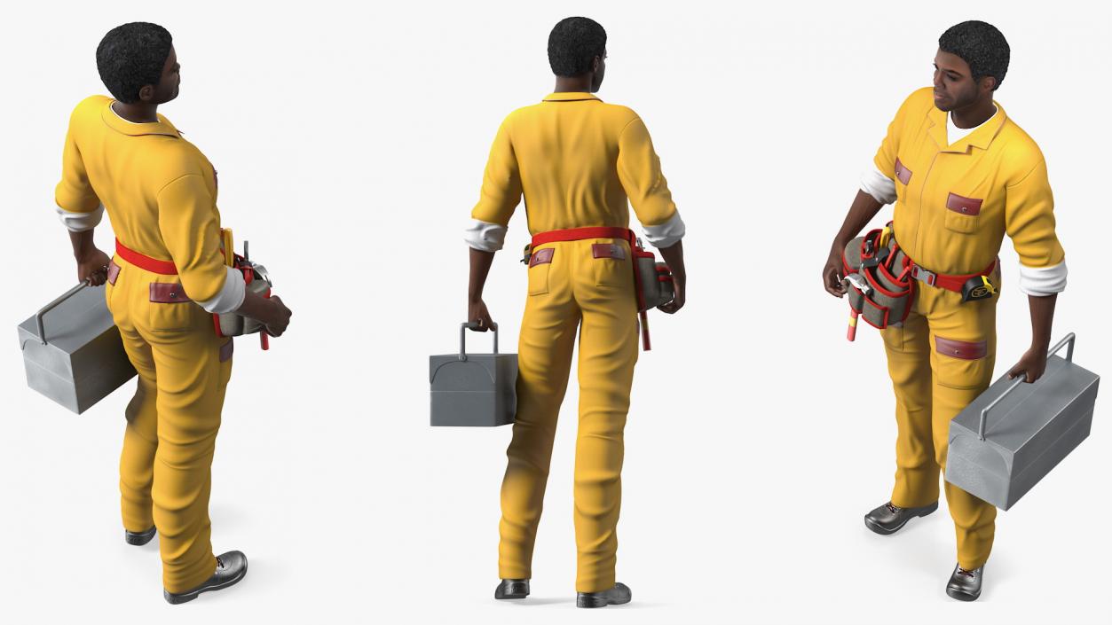 3D model African American Locksmith Standing Pose