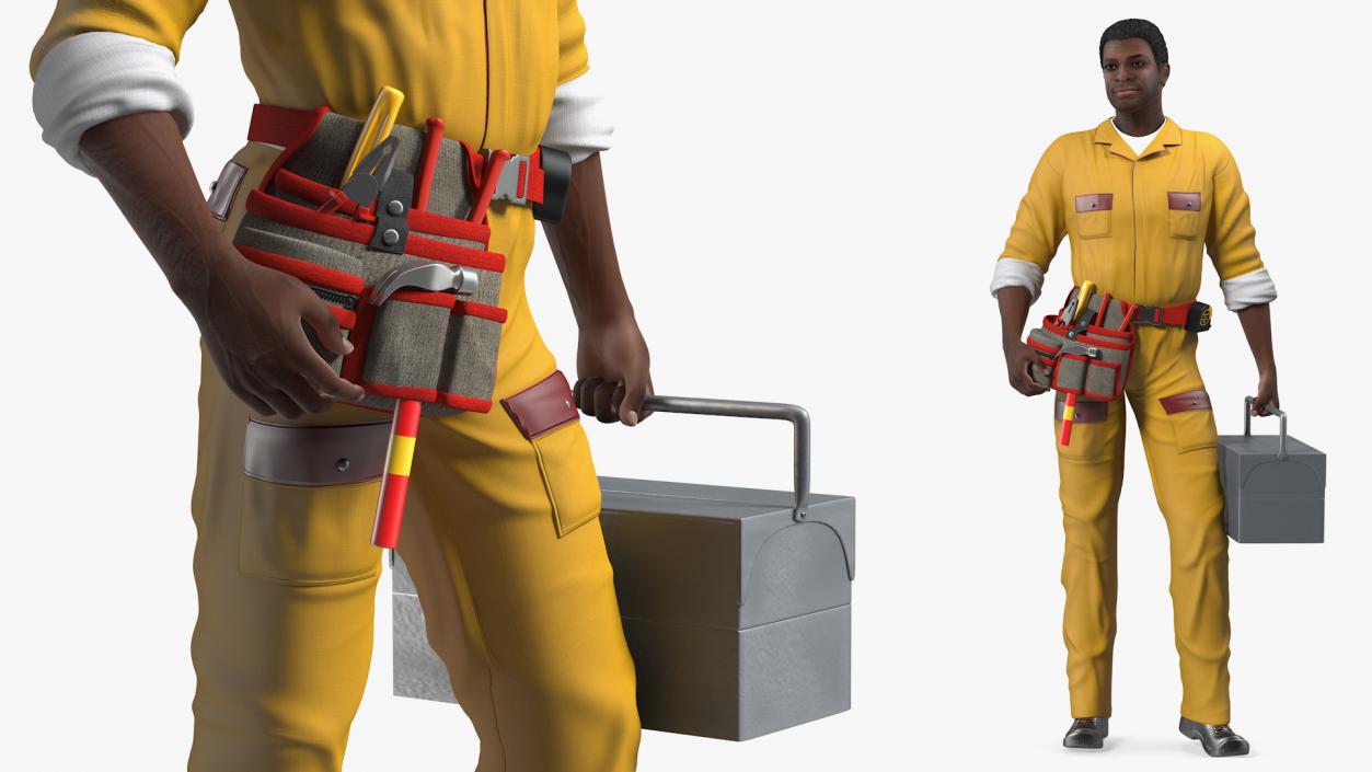 3D model African American Locksmith Standing Pose