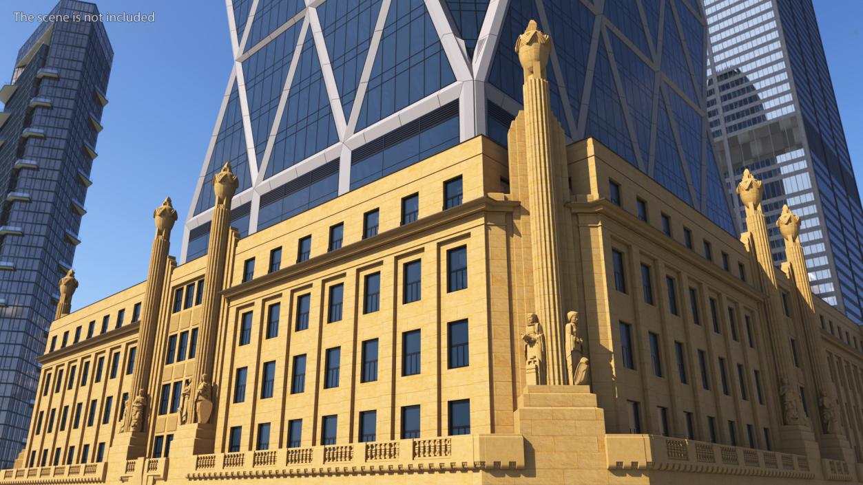 3D Hearst Tower Lobby Sculptures with Column