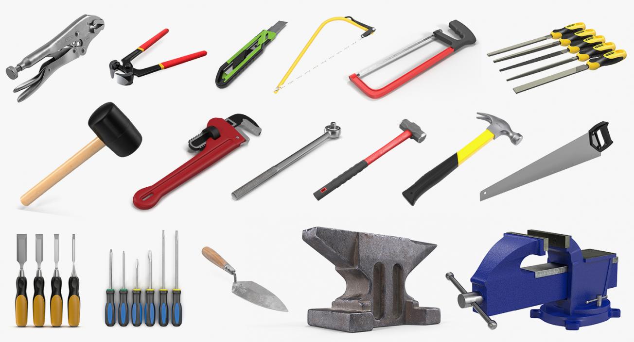 3D Hand Tools 3D Models Collection