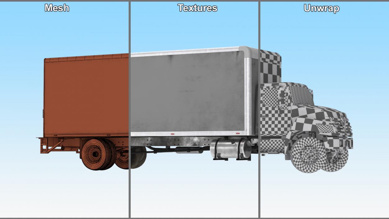 Cargo Box Truck Rigged 3D