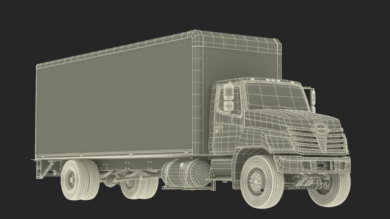 Cargo Box Truck Rigged 3D