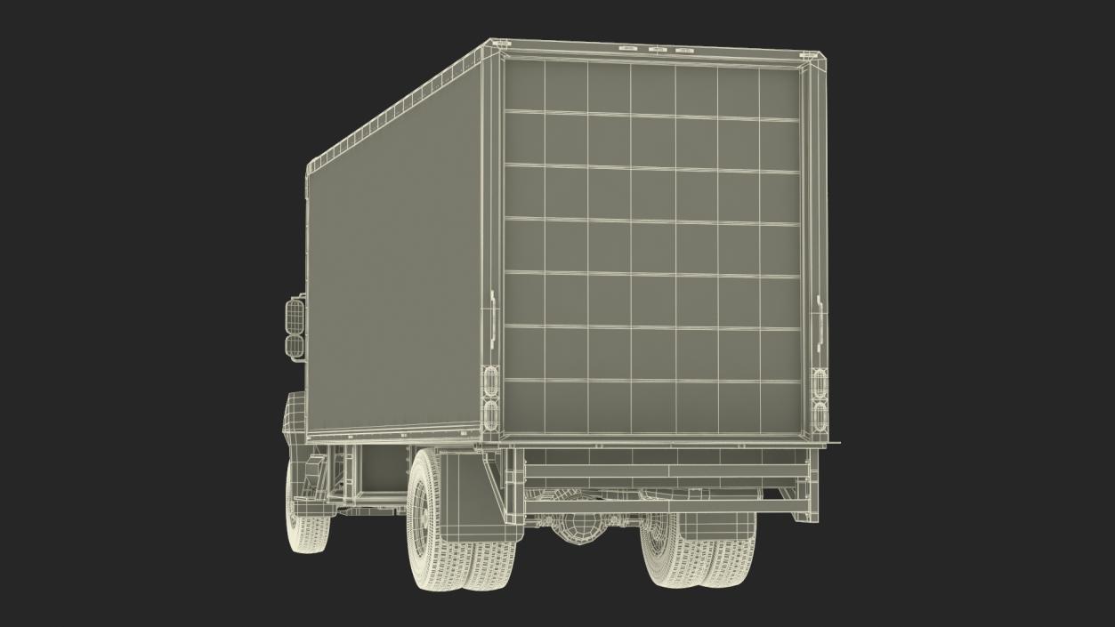 Cargo Box Truck Rigged 3D