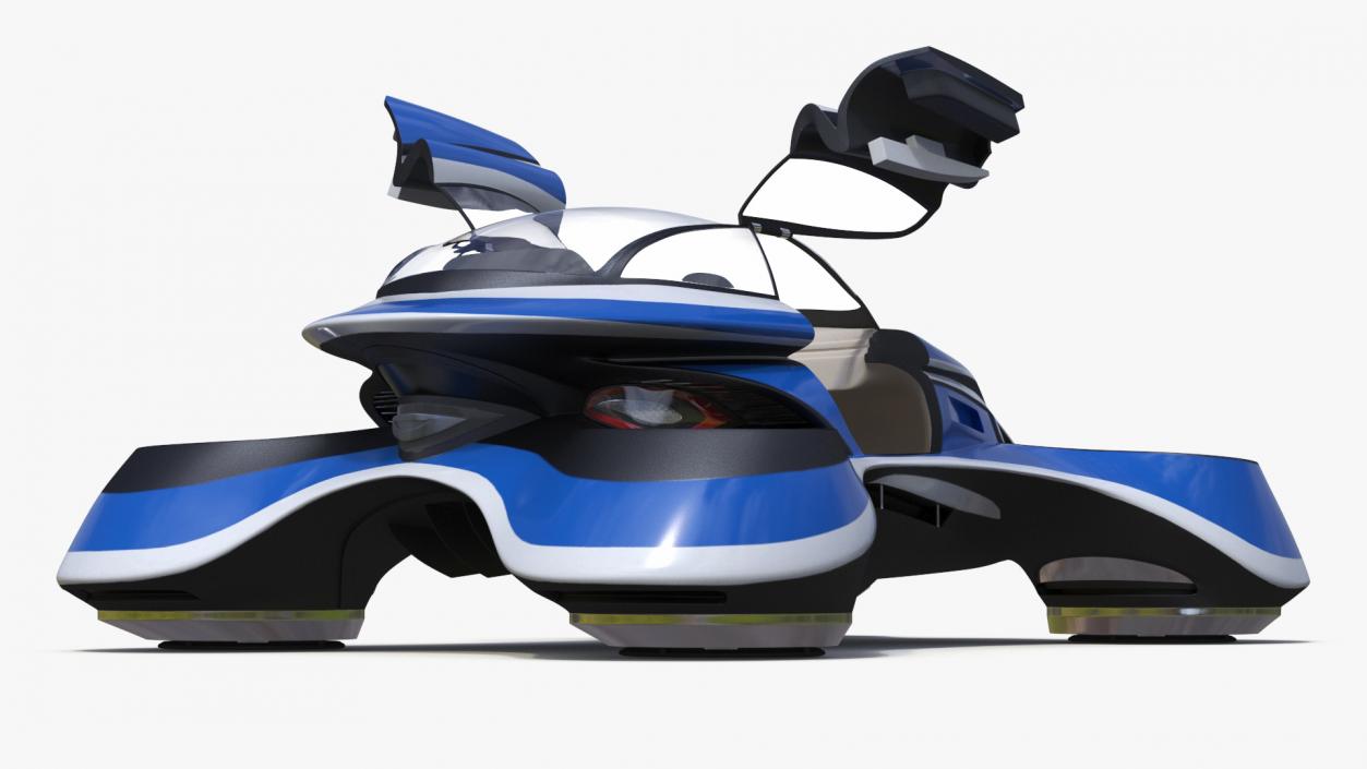 Hover Car Concept by Lazzarini Blue Rigged 3D