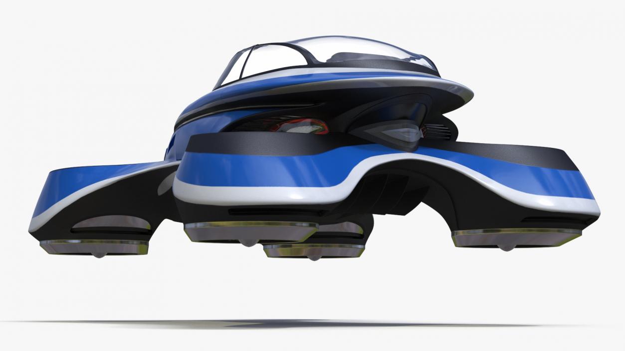 Hover Car Concept by Lazzarini Blue Rigged 3D