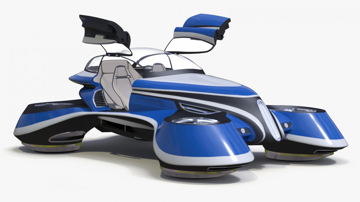 Hover Car Concept by Lazzarini Blue Rigged 3D