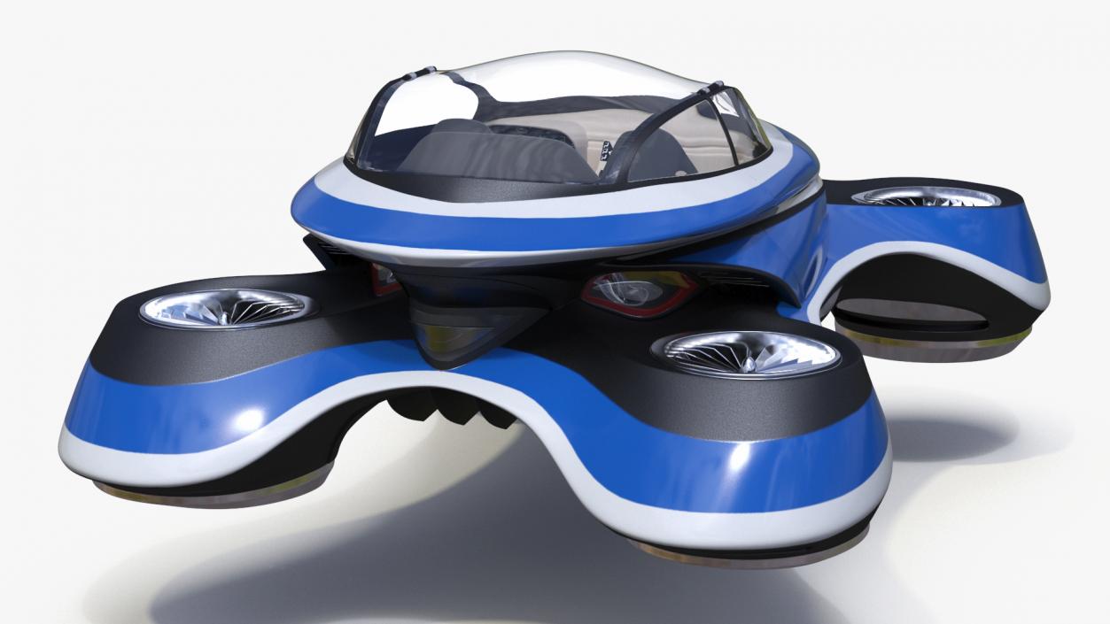 Hover Car Concept by Lazzarini Blue Rigged 3D