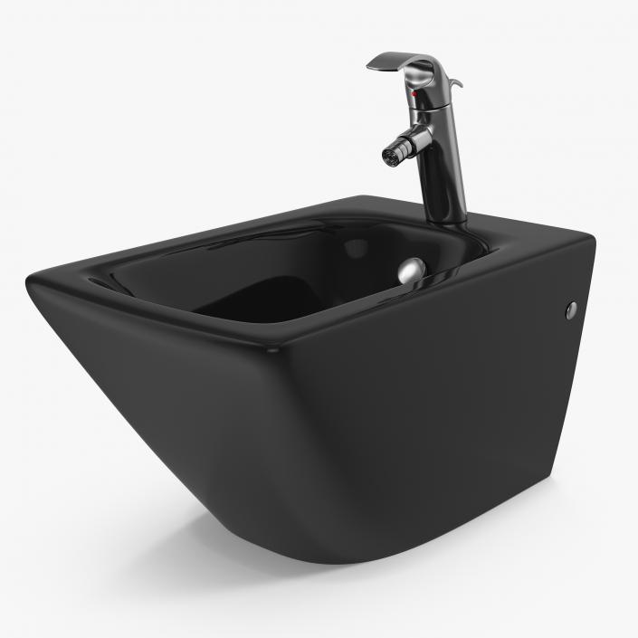 3D Back To Wall Modern Bidet Black