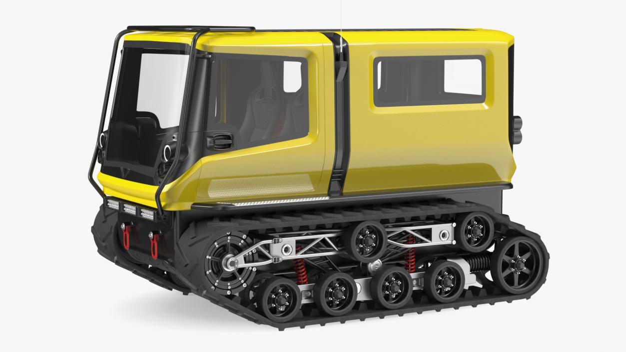 3D model Arctica Vehicle Simple Interior Yellow Rigged