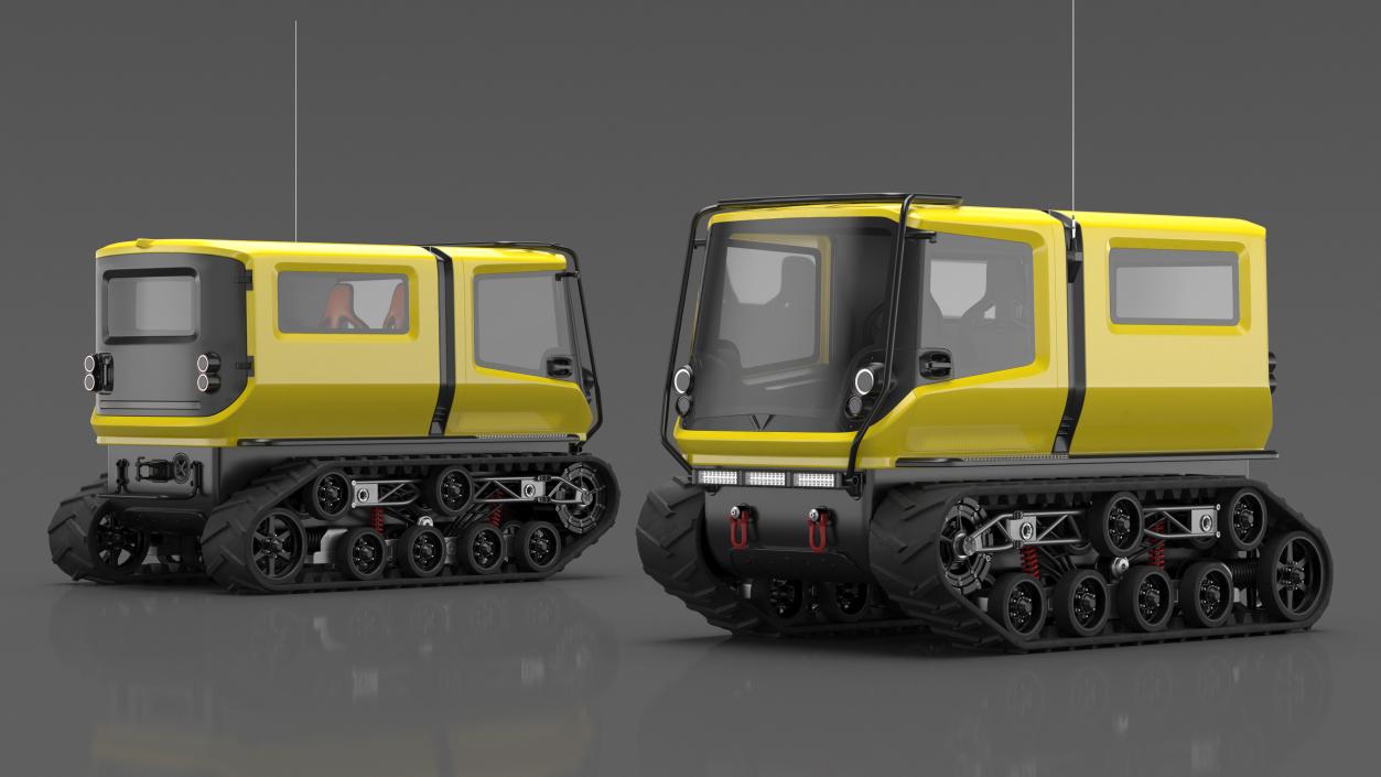 3D model Arctica Vehicle Simple Interior Yellow Rigged