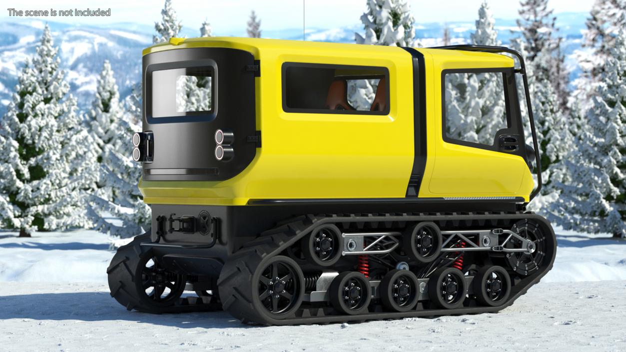 3D model Arctica Vehicle Simple Interior Yellow Rigged