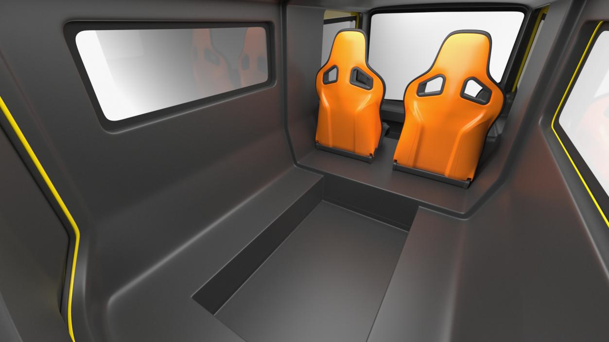 3D model Arctica Vehicle Simple Interior Yellow Rigged